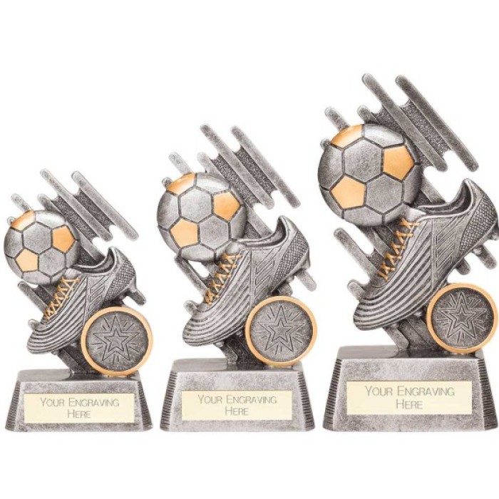 FOCUS FOOTBALL RESIN TROPHY - AVAILABLE IN 3 SIZES - 11CM - 15CM 